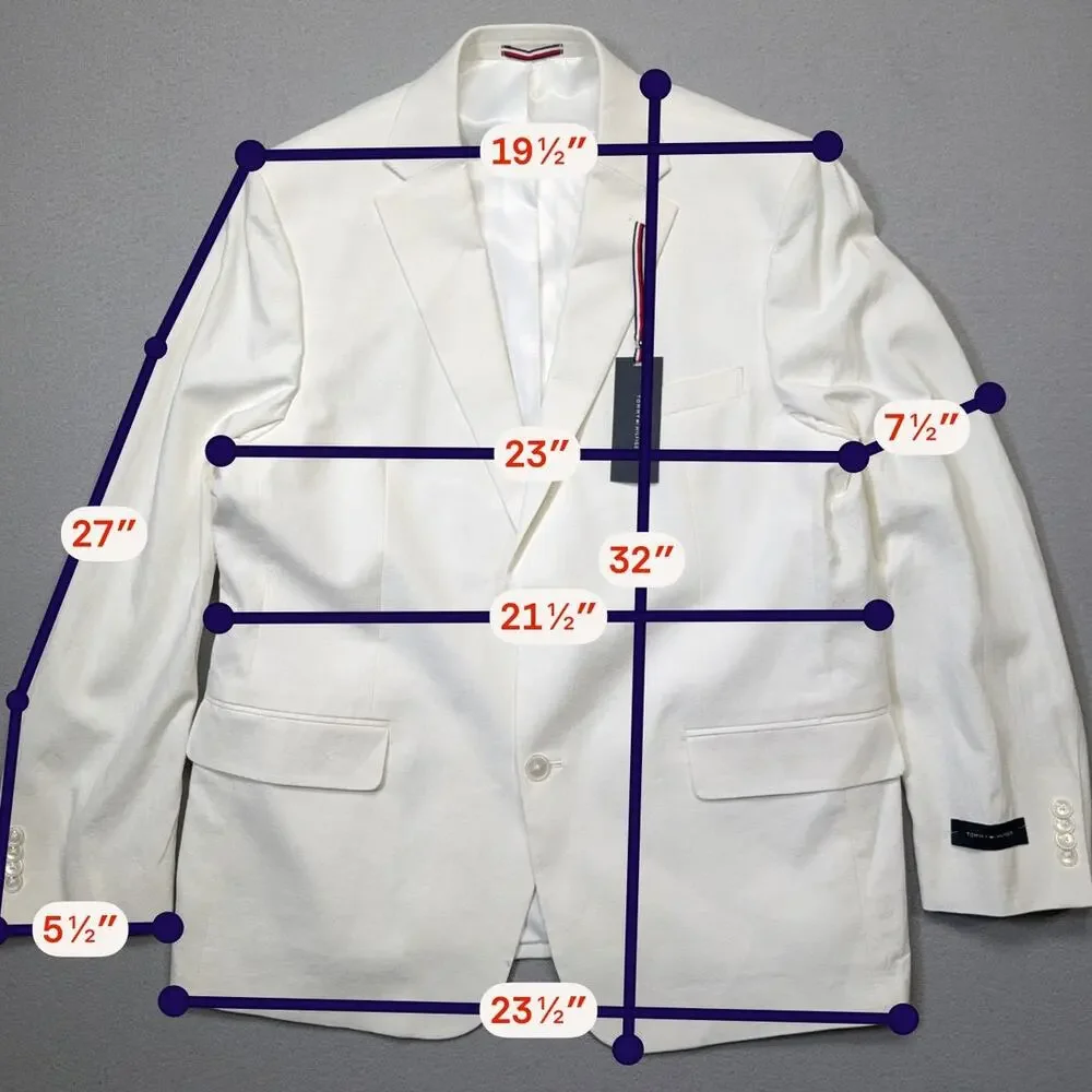 Tommy Hilfiger Men's Modern-Fit 100% Linen Sport Coat white 44L $295